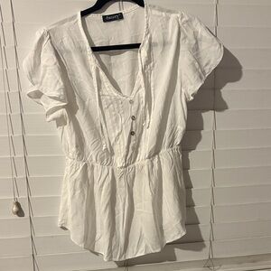 Avalon Cream Short-Sleeve Blouse